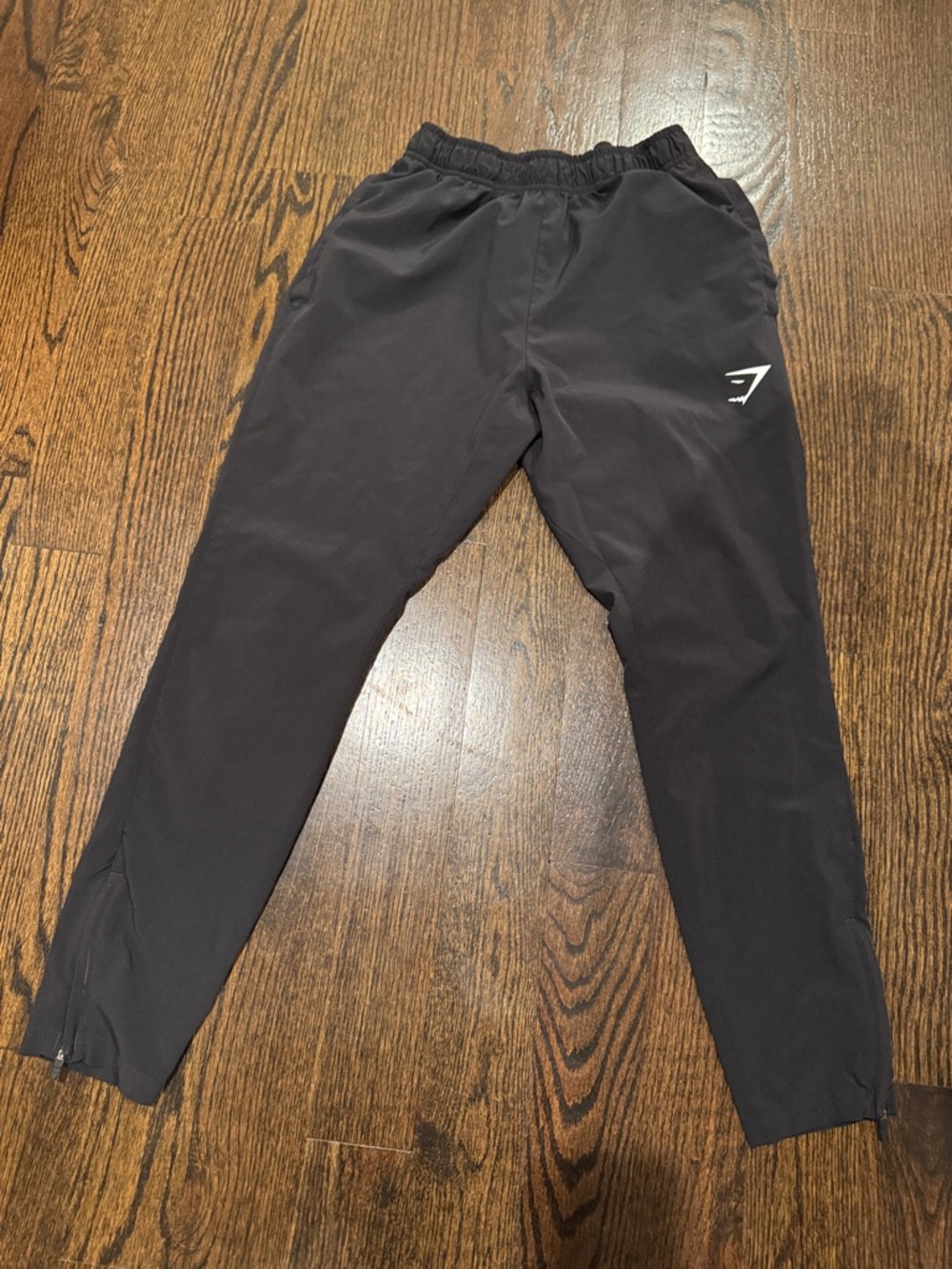 Gymshark Men's Black Athletic Joggers with White Logo